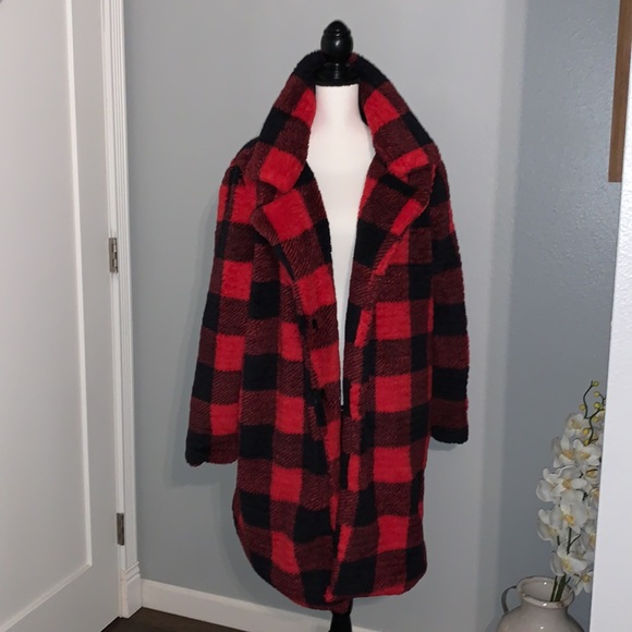 Steve Madden Jackets & Blazers - *No Longer For Sale* Steve Madden Plaid Sherpa Coat! NWT! Size XL